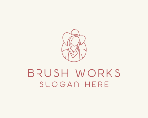 Cowgirl Farmer Woman logo design