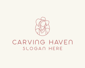 Cowgirl Farmer Woman logo design