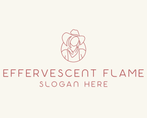 Cowgirl Farmer Woman logo design