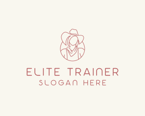 Cowgirl Farmer Woman logo design