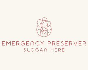 Cowgirl Farmer Woman logo design