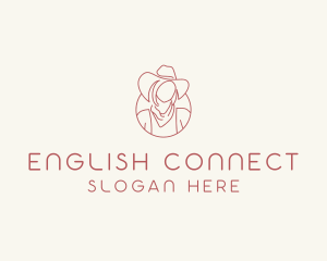 Cowgirl Farmer Woman logo design