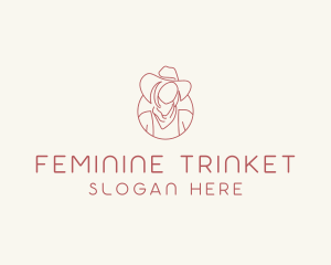 Cowgirl Farmer Woman logo design