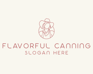 Cowgirl Farmer Woman logo design