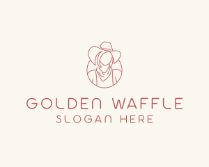 Cowgirl Farmer Woman logo design