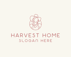 Cowgirl Farmer Woman logo