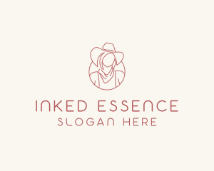 Cowgirl Farmer Woman logo design