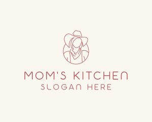 Cowgirl Farmer Woman logo design