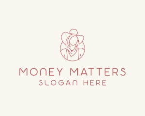 Cowgirl Farmer Woman logo design