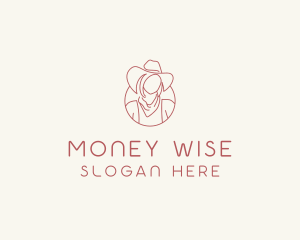 Cowgirl Farmer Woman logo design