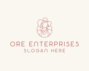 Cowgirl Farmer Woman logo design