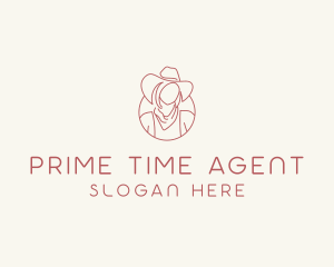 Cowgirl Farmer Woman logo design