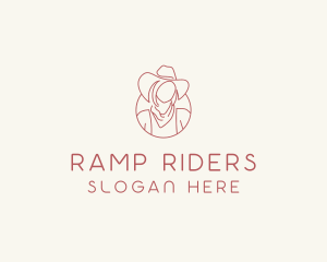 Cowgirl Farmer Woman logo design