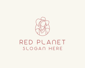 Cowgirl Farmer Woman logo design