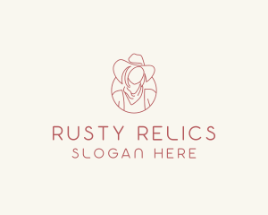 Cowgirl Farmer Woman logo design