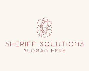 Cowgirl Farmer Woman logo design