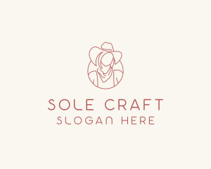 Cowgirl Farmer Woman logo design