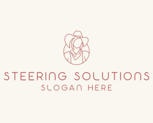 Cowgirl Farmer Woman logo design