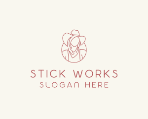 Cowgirl Farmer Woman logo design