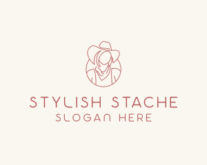 Cowgirl Farmer Woman logo design