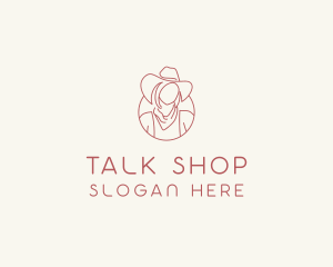 Cowgirl Farmer Woman logo design