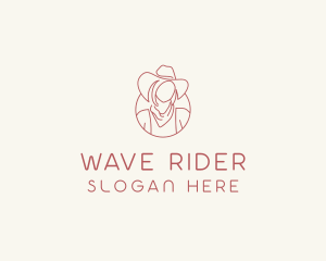 Cowgirl Farmer Woman logo design