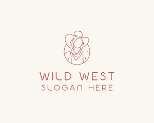 Cowgirl Farmer Woman logo design