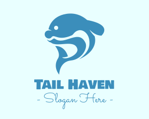 Blue Dolphin Tail logo design