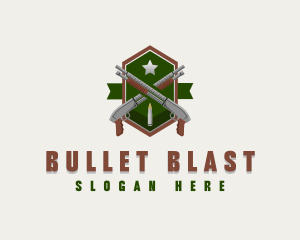 Shotgun Bullet Ammunition logo design