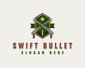 Shotgun Bullet Ammunition logo design