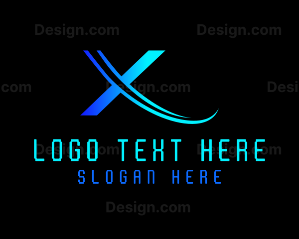 Gradient Blue Letter X Logo