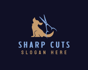  Pet Scissors Grooming logo design