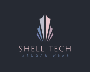 Symmetrical Shell Arrows logo design