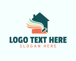 Colorful House Painter Brush logo