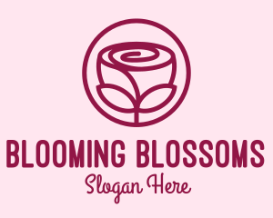 Rose Flower Emblem  logo design