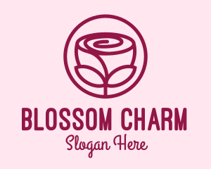 Rose Flower Emblem  logo design