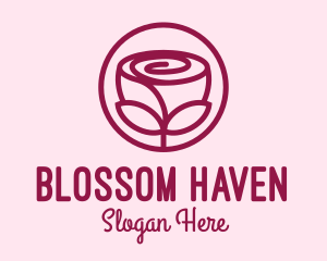 Rose Flower Emblem  logo