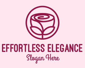 Rose Flower Emblem  logo design