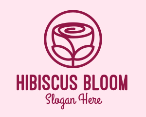 Rose Flower Emblem  logo design