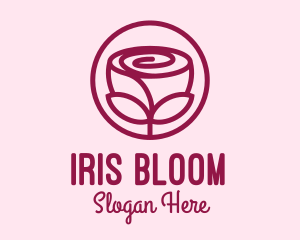 Rose Flower Emblem  logo design