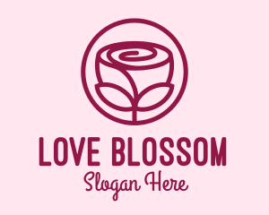 Rose Flower Emblem  logo