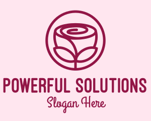 Rose Flower Emblem  logo design