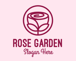 Rose Flower Emblem  logo