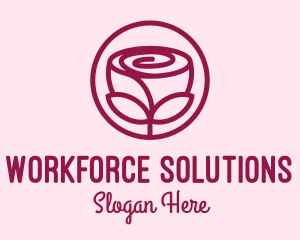 Rose Flower Emblem  logo design