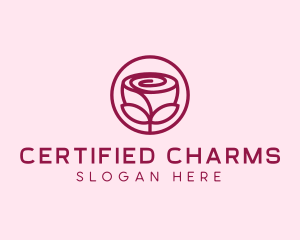 Rose Flower Emblem  logo design