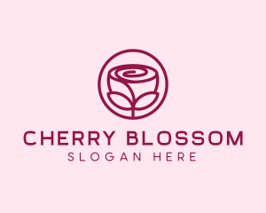 Rose Flower Emblem  logo design