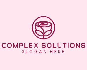 Rose Flower Emblem  logo design