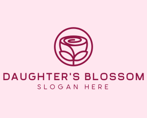 Rose Flower Emblem  logo design