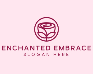 Rose Flower Emblem  logo design