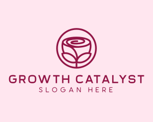 Rose Flower Emblem  logo design